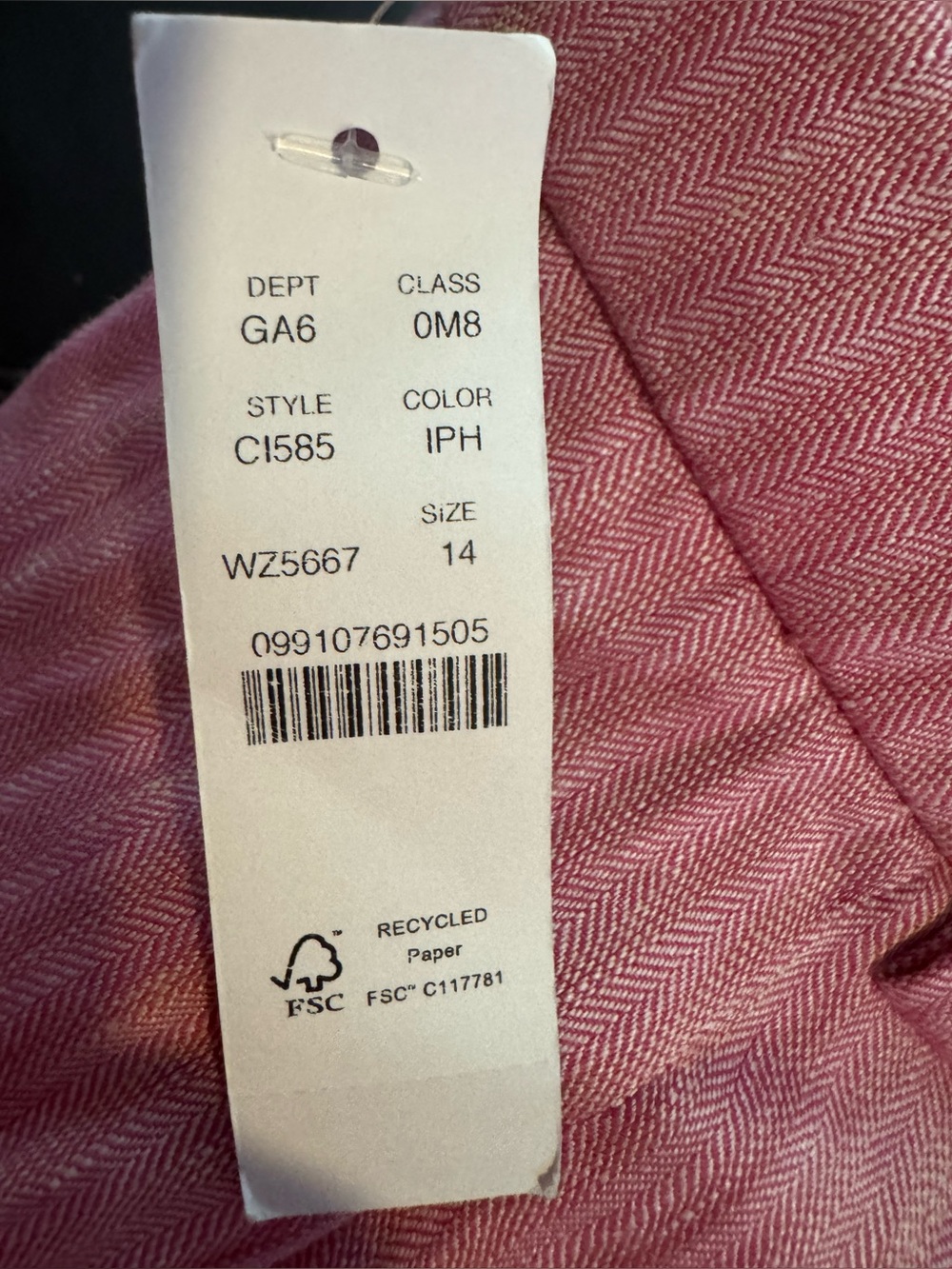 NWT J.Crew Pink Herringbone Linen Blend Pleated Shorts CI585 Womens Size 14 - Picture 8 of 8